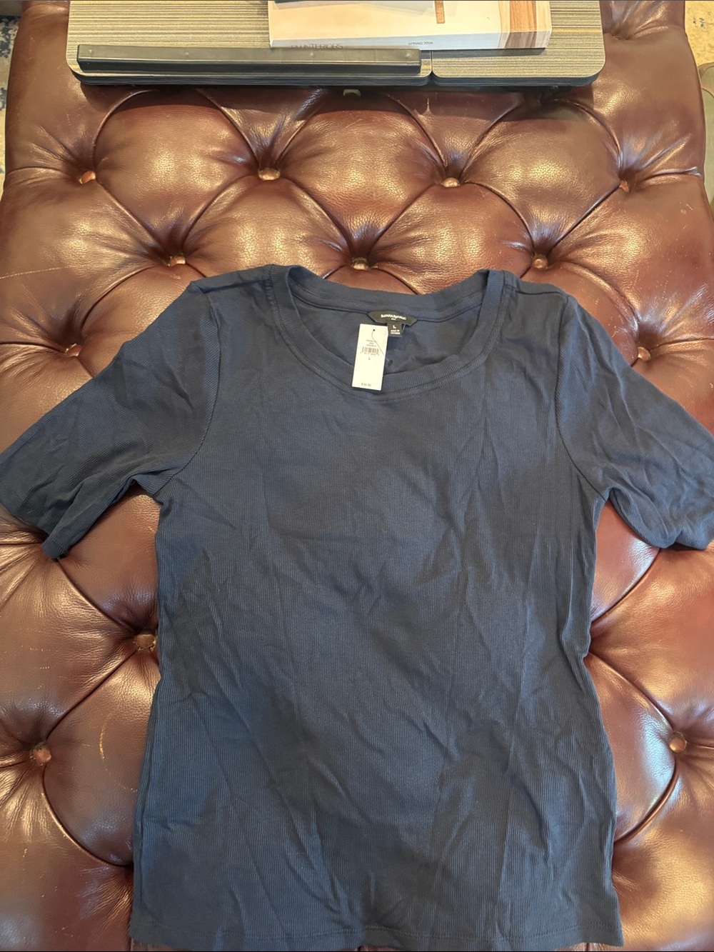 Banana Republic Navy Short-Sleeve Crewneck Tee